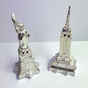 Vintage New York City Souvenir Salt & Pepper Shakers Statue Liberty Empire State